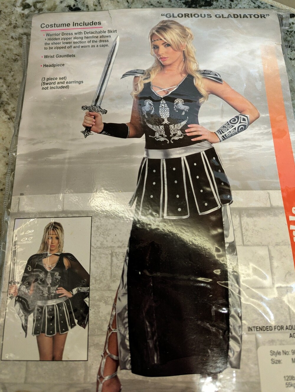 COSTUME Lady Gladiator - Viking Princess 3 Piece Set Medium 120-140 Lbs.